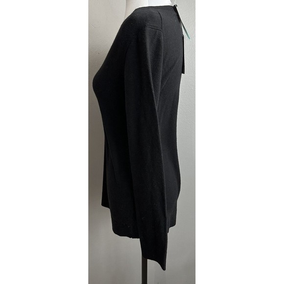 41 Hawthorn Women's Small Black Megan Merino Wool V-Neck Pullover Sweater NWT - Picture 2 of 5